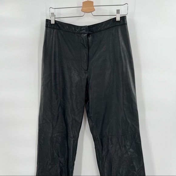 DANIER leather line leather black high rise pants size 10 - Picture 2 of 6